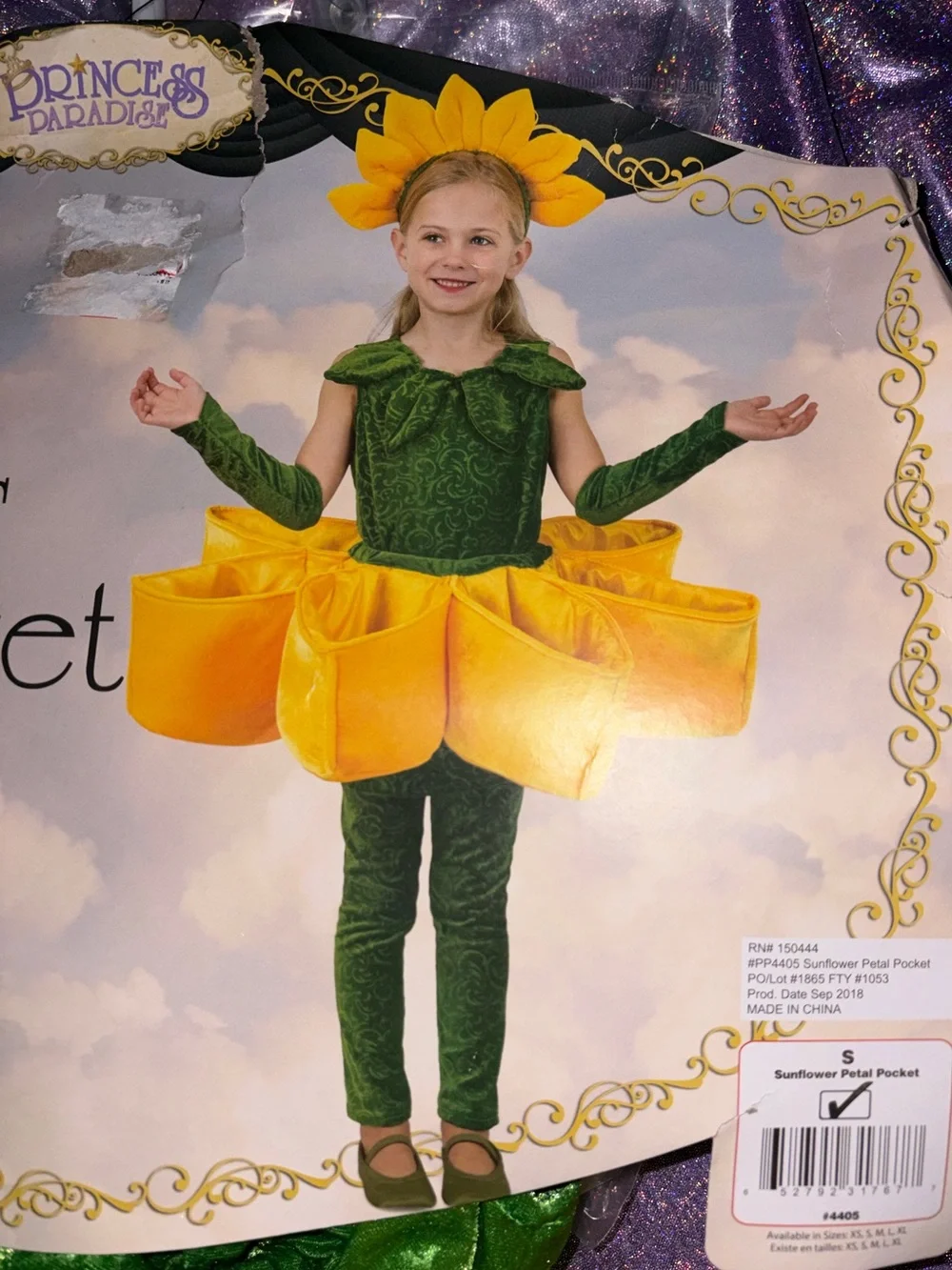 Princess Paradise Sunflower Petal Pocket Child Costume